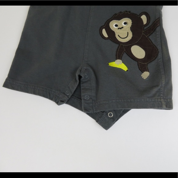 CARTERS 24M MONKEY OVERALLS ANS YELLOW STRIPED T - Picture 4 of 8